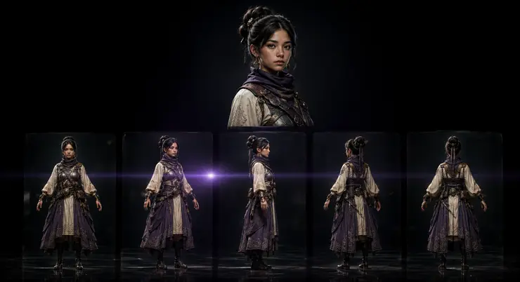 Illustration of character reference views